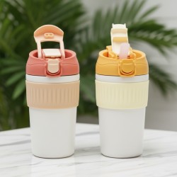 450ml 多彩不銹鋼保溫杯 (帶吸管)