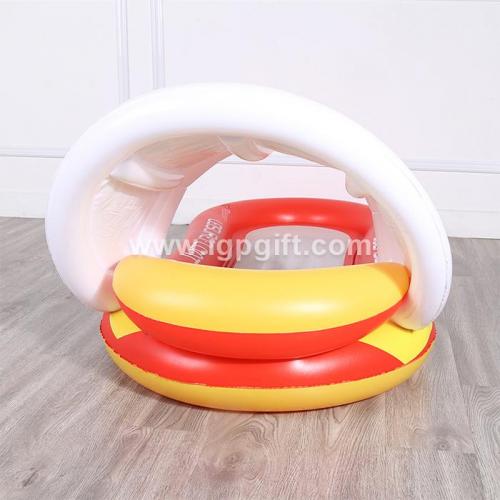 Inflatable armrest sofa with awning