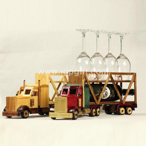 Wooden container vehicle wine rack