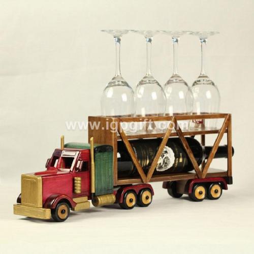 Wooden container vehicle wine rack