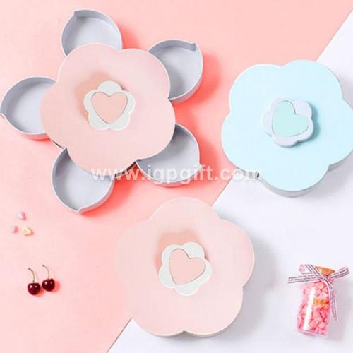 Flower-shape rotary switch candy box