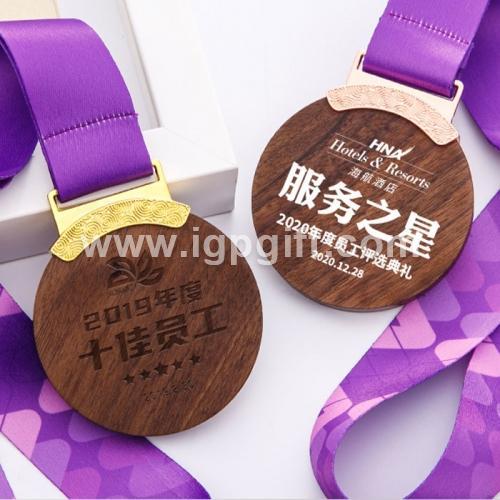 Solid Wood Personalized Medal
