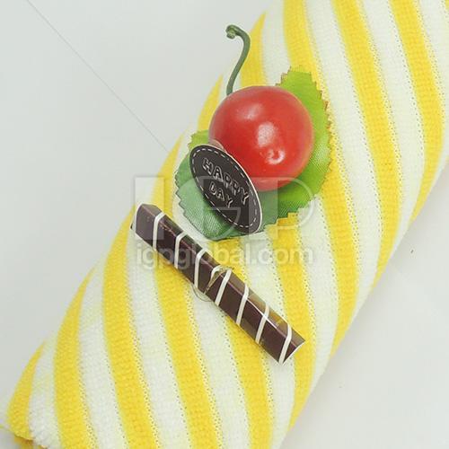 條紋蛋糕毛巾